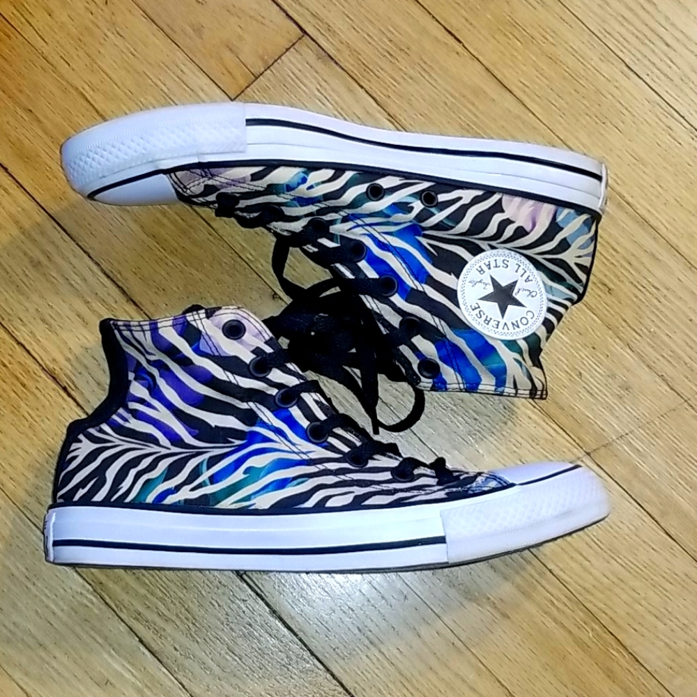 Off-White Zebra Floral High-Top Converse